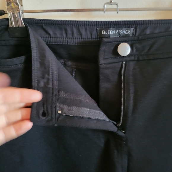Eileen Fisher Cropped Black Trouser Straight Leg Stretch Extra Large XL - Picture 5 of 8